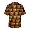 Men's V Neck Halloween Print Scrub Top with Chest Pocket and Two Front Pockets for Healthcare Professionals Workwear