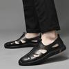 2023 Leather Sandals Men Beach Shoes Casual Holiday Shoes Thick-soled Comfortable Breathable Non-slip Slippers 38-45