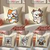 Bakery Animal Cartoon Collection Cushion Cover Silky Elegant Comfort Sofa Bed Invisible Zipper Beach Pillowcase