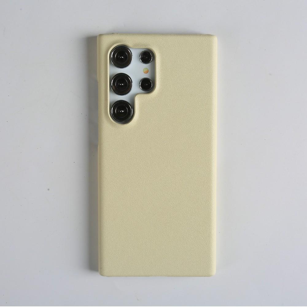 Роскошный деловой чехол для SAMSUNG S25 Ultra S24FE S23 S22 S21 S20FE CASE Натуральная кожа Чехлы Задняя крышка Coque Ударопрочный Funda Genuine Leather&Galaxy S26 Ultra бежевый