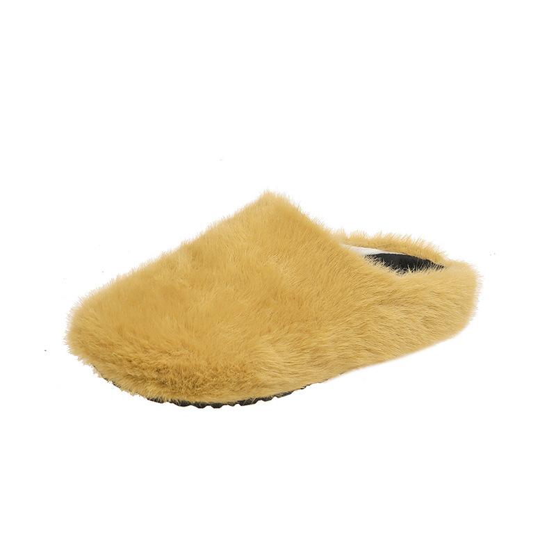 

French evening breeze gentle thick-bottomed fluffy slippers women s outer wear 2025 new gentle bag head one-pedal cotton mop 40