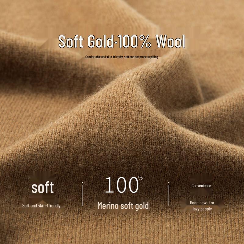 Hodo Herren Schwergewicht 100% Wolle Half-Zip Pullover