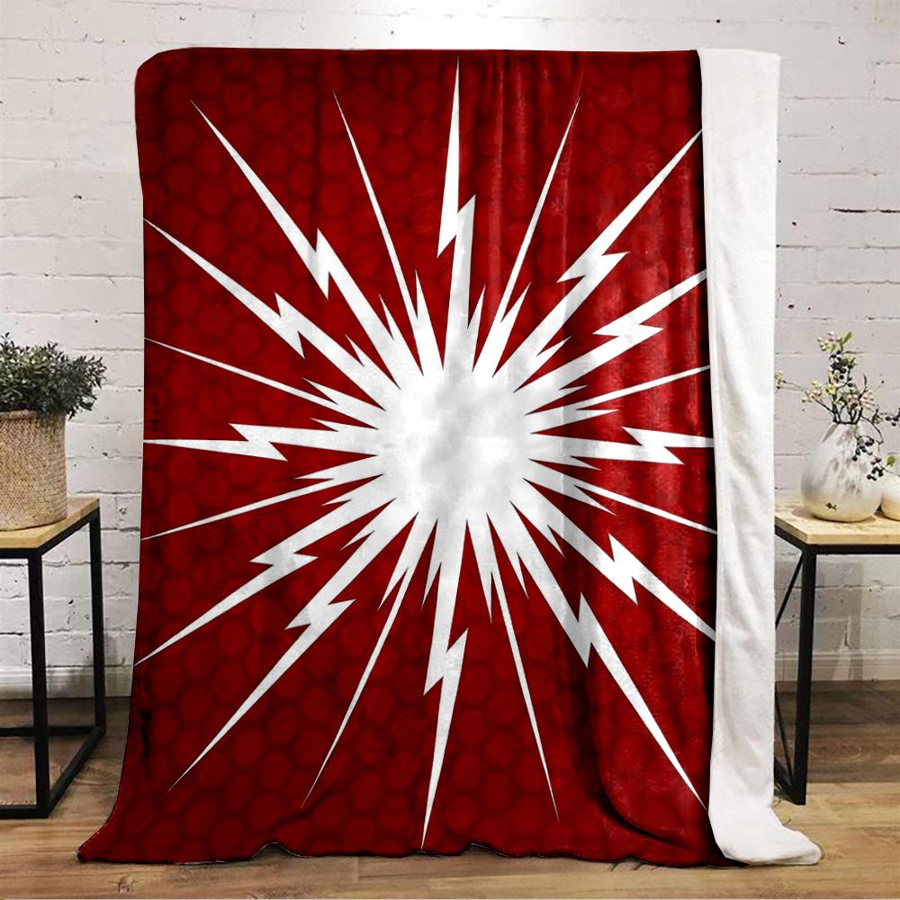 Red Lightning Burst Design Blanket Flannel blanket for bedroom, living room, sofa, and nap sofas.
