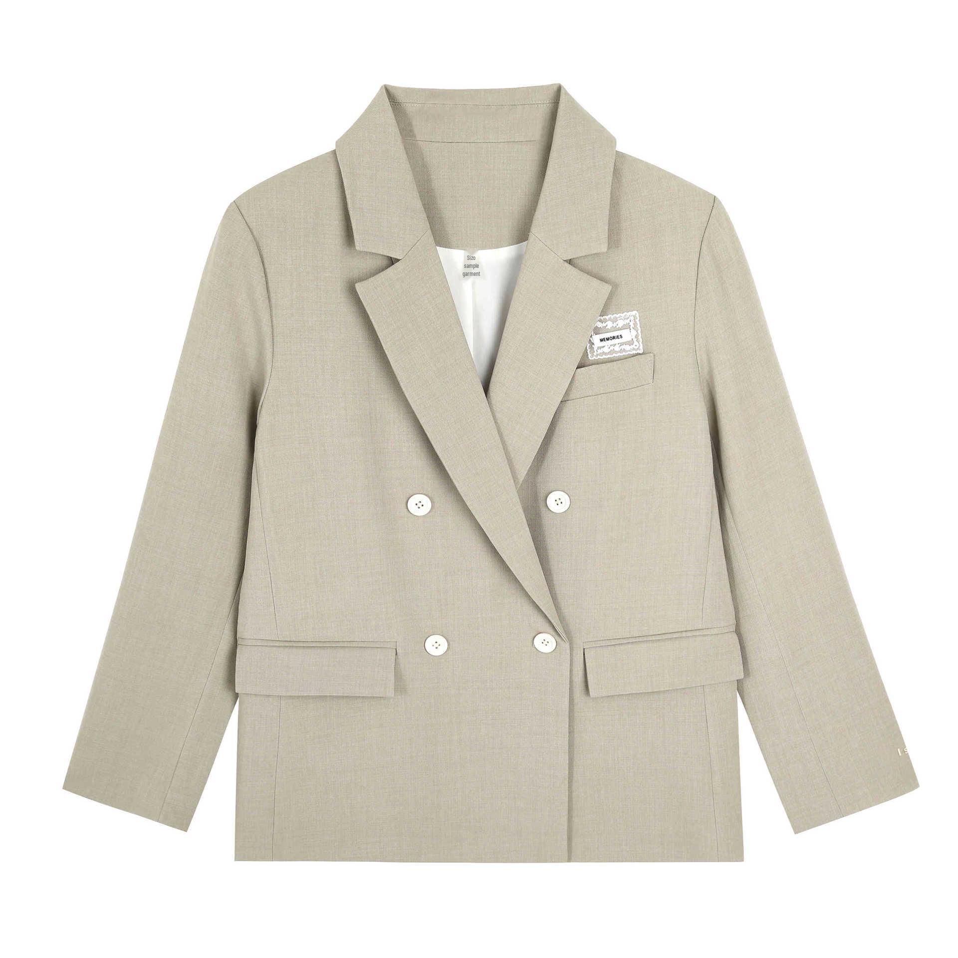 

Spring Korean Style Double-Breasted Plus Size Women s Slimming Suit Jacket 65219 1XL (Recommended 60-70 kg) зеленые хаки