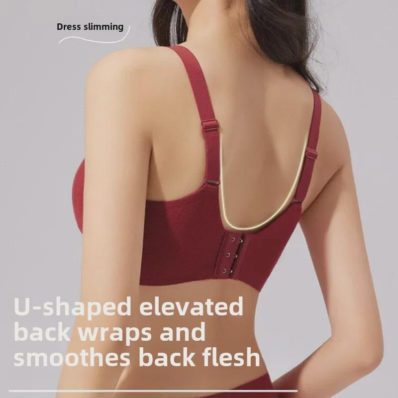 Jelly Lifting Light Warm Seamless Women's Underwear: Soft, Comfortable, Skin-friendly, Fixed Cup, Anti-Sagging Bra for Autumn and Winter.