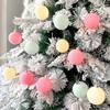 New 6cm Christmas Ball Set Xmas Baubles Flocking Xmas Tree Hanging Pendant Gift Ball Christmas Decorations Xmas Ornament Ball