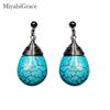 Natural Elegant Miyabi Grace Women's Earrings, Non-pierced Earrings, Popular, Painless, Teardrop, Turquoise, Blue, Stone, Blue, Large, Gemstone,
