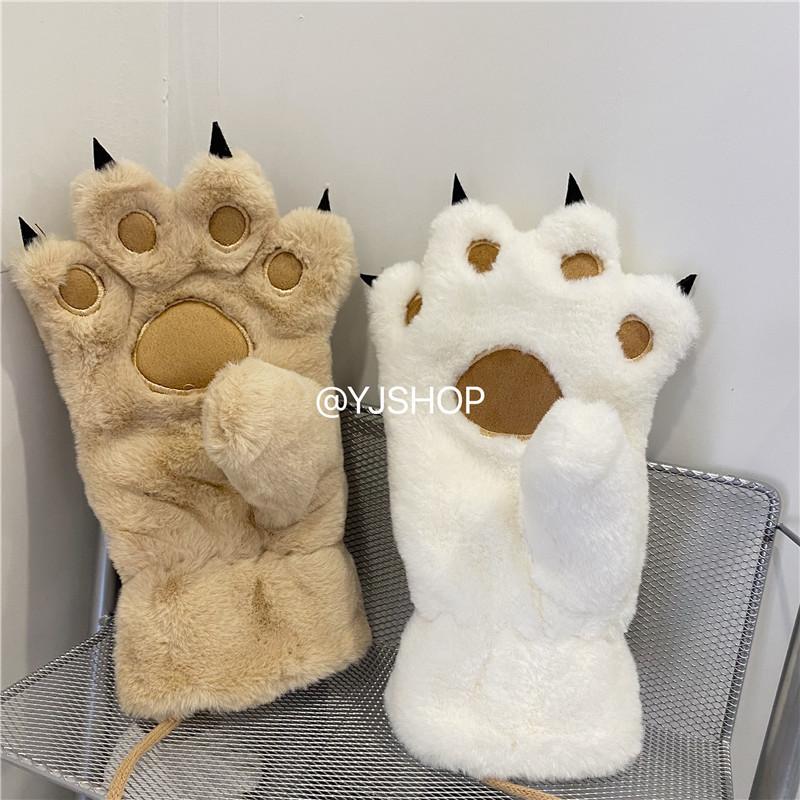 Cute Plush Gloves For Women, Thickened Winter Cycling Gloves, Cute And Warm.