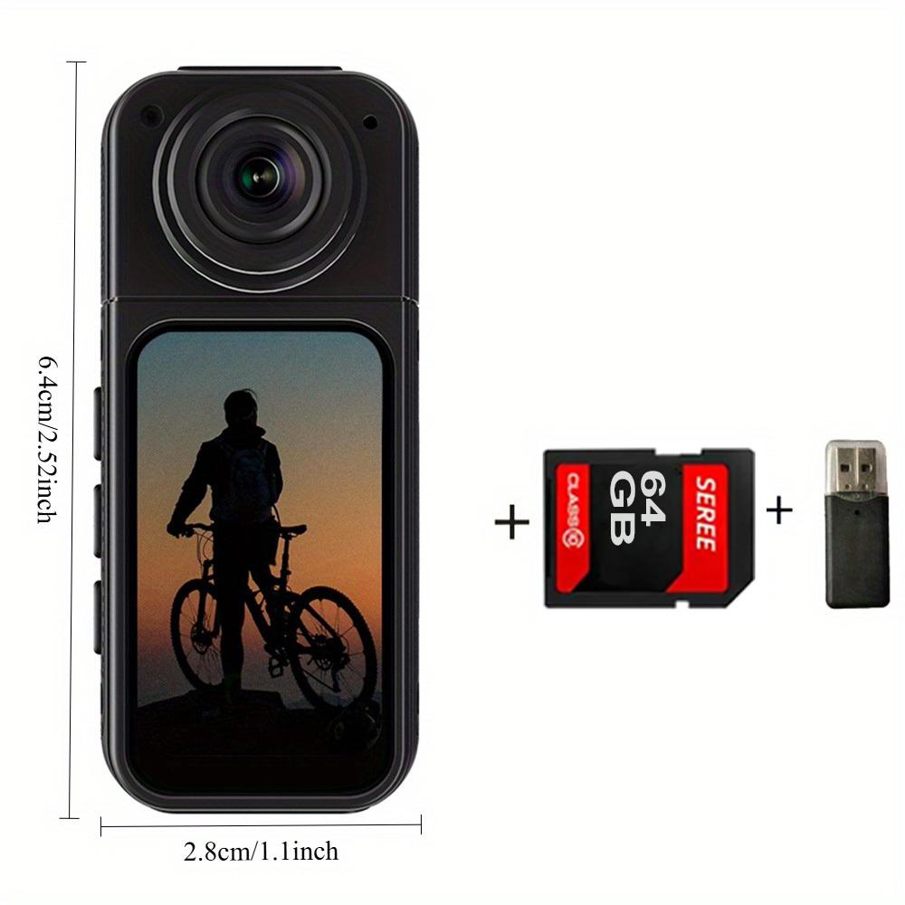 2,7K Ultra High Definition Finger-Actionkamera mit Magnetband, 180° drehbarem Objektiv und 64GB Karte – tragbare POV-Kamera für unterwegs