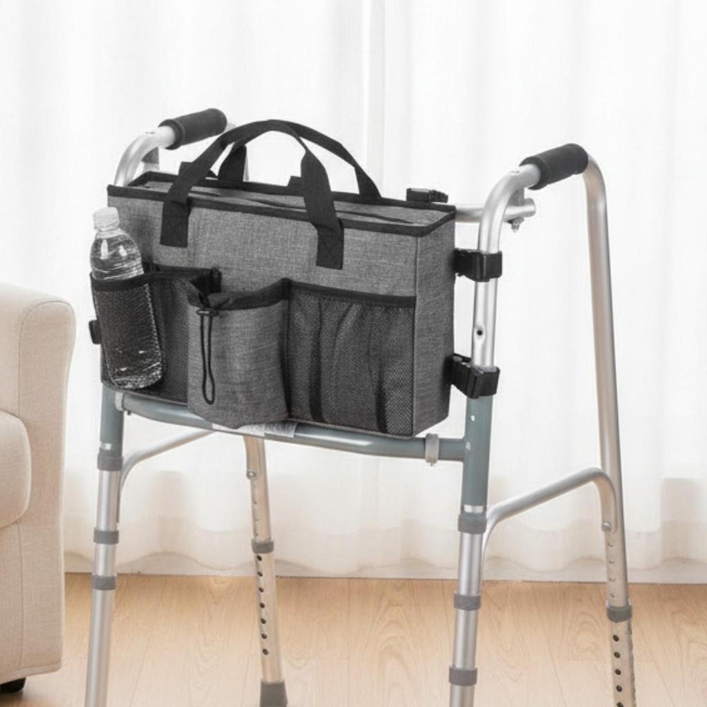 Rollator Storage Bag Adjustable Accessory Easy to Install for Errands