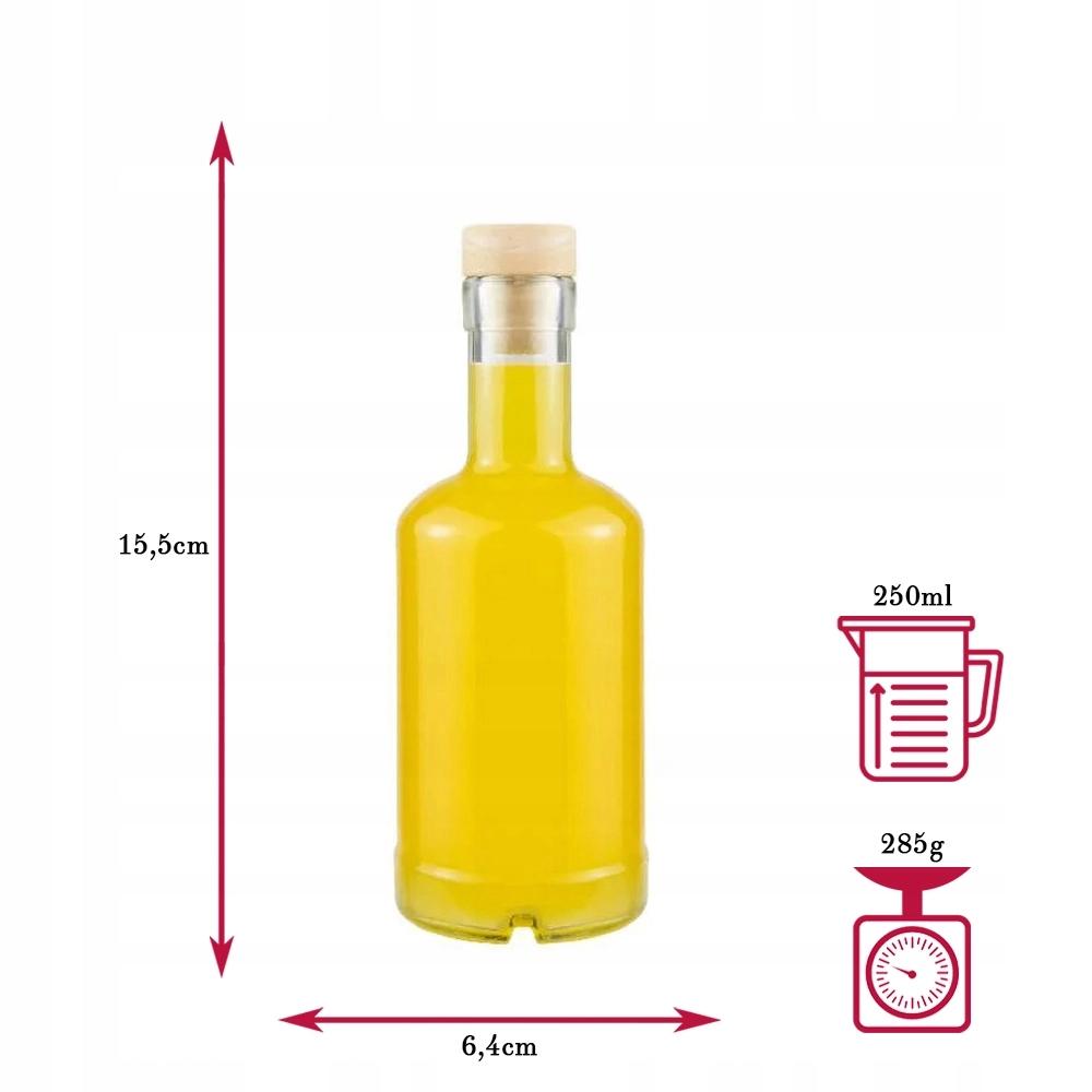 Tadek Glass Bottle 250ml For Liqueurs Alcohol Juice With Cork