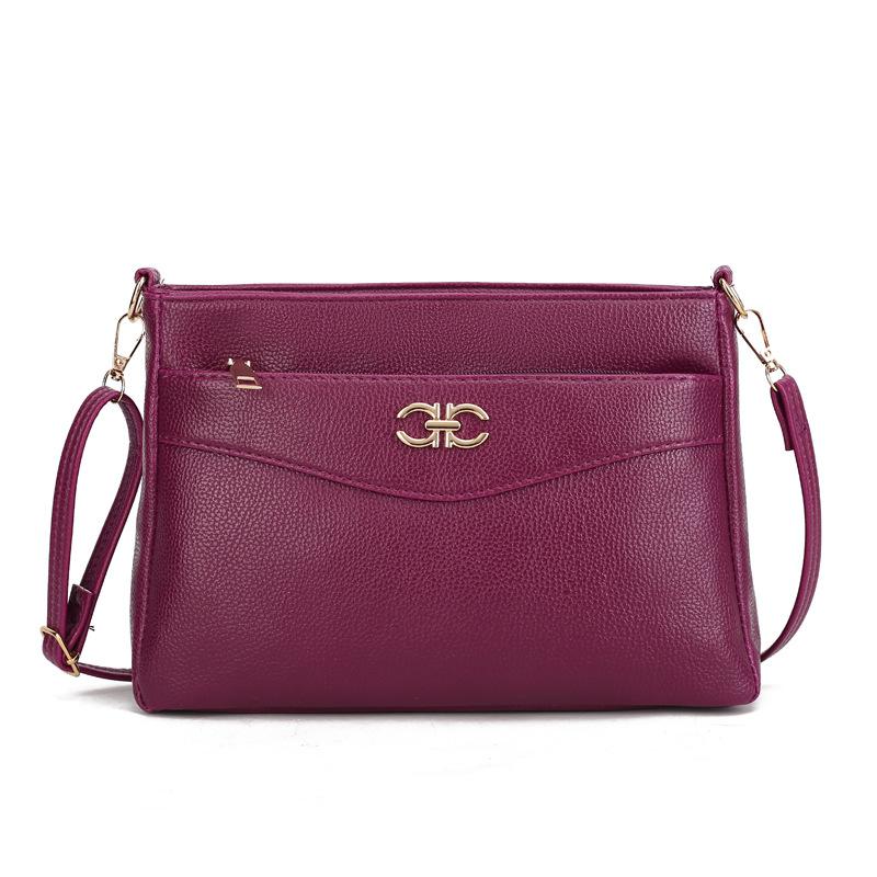 Bag Women's Night Market New Large-capacity Women's Shoulder Bag Solid Color Lychee Pattern Oblique Span Bag