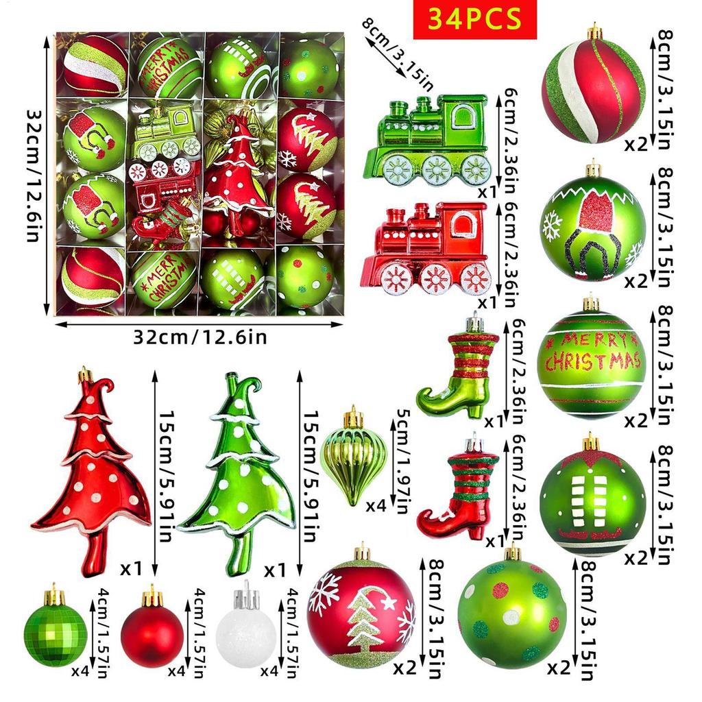 Christmas Ornaments Balls Shatterproof Decorative Set Christmas Bulbs Tree Ornaments For Wedding Party Holiday Indoor Outdoor