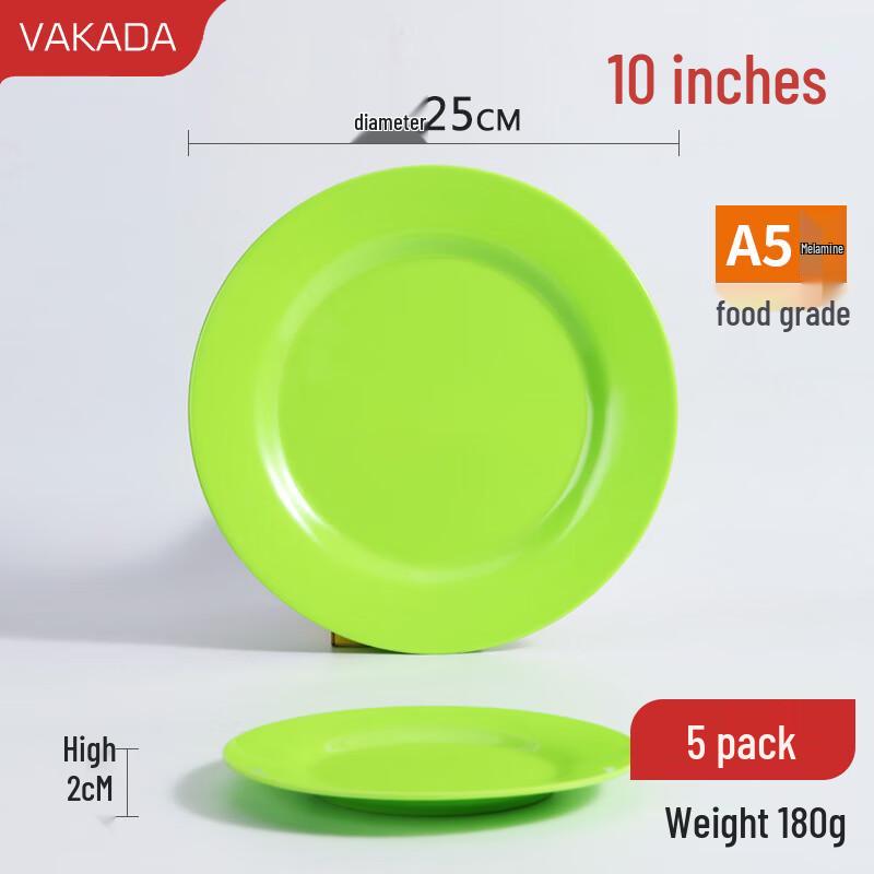 VAKADA Commercial Melamine Round Dinner Plates
