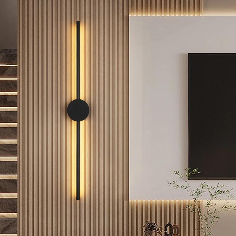 Wall Light LED Lights Internal Wall Sconce Modern Nordic Bedroom Beside Long Strip Night Lamp Interior Room Decoration Lighting