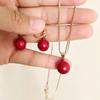 Gold Plated Faux Pearl Jewelry Set With Dainty Pendant Necklace And Drop Earrings Perfect For Daily Wear Date And Gifting