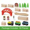 Children's Wooden Track Set, Red Bridge 8 Track Magnetic Small Train Assembly Combination Scene Boys and Girls Toys Gift