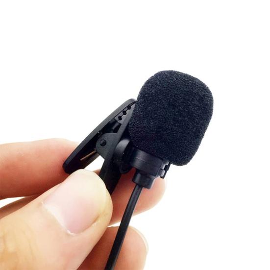 3.5mm Wired Lapel Microphone Lavalier Mic Clip Omnidirectional for Loudspeaker