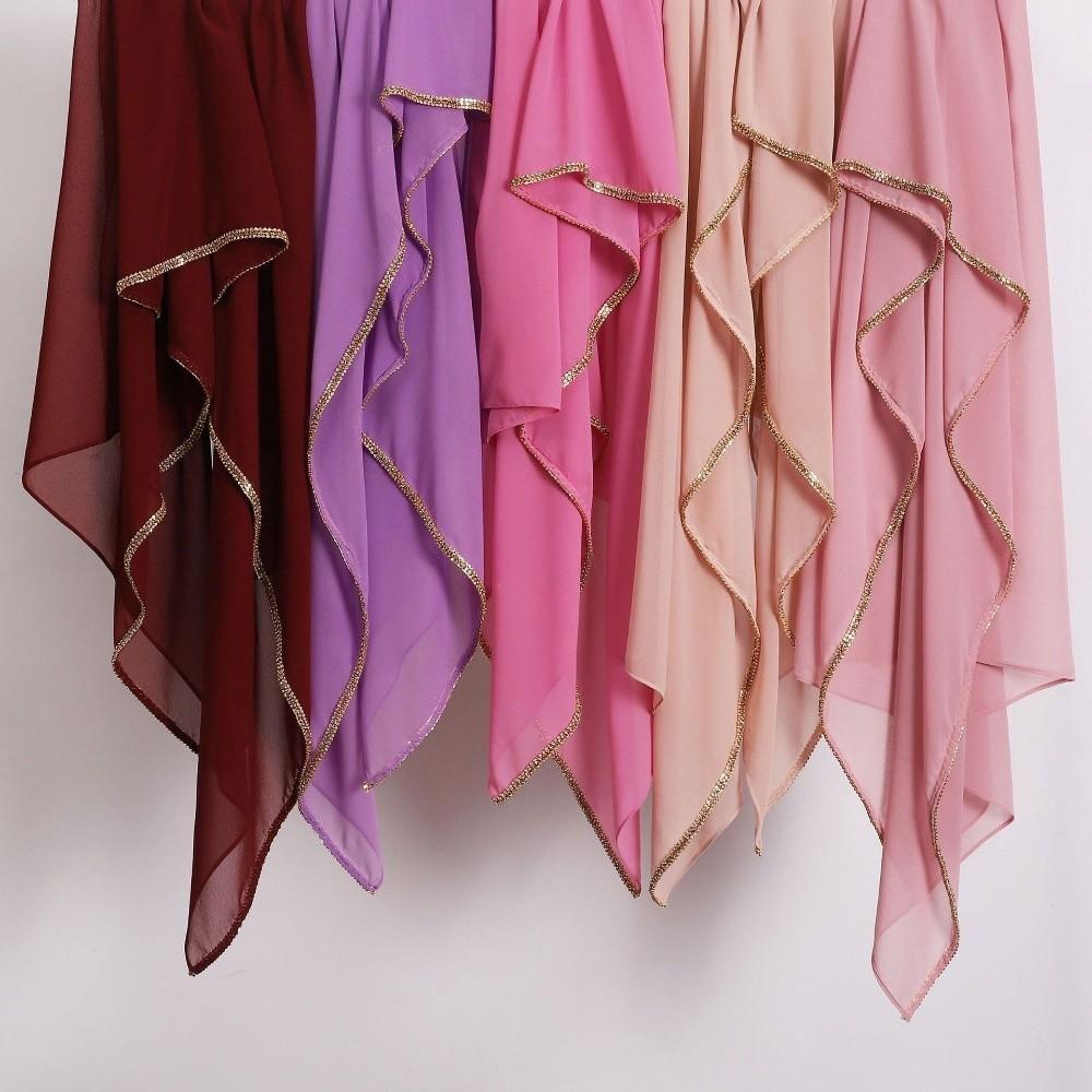 Vielseitiger Eleganter Seidenschal Strahlendes Langes Sonnenschutz-Schal Diamantrand-Design Weiches Ramadan-Kopftuch Damen Kopfbedeckung