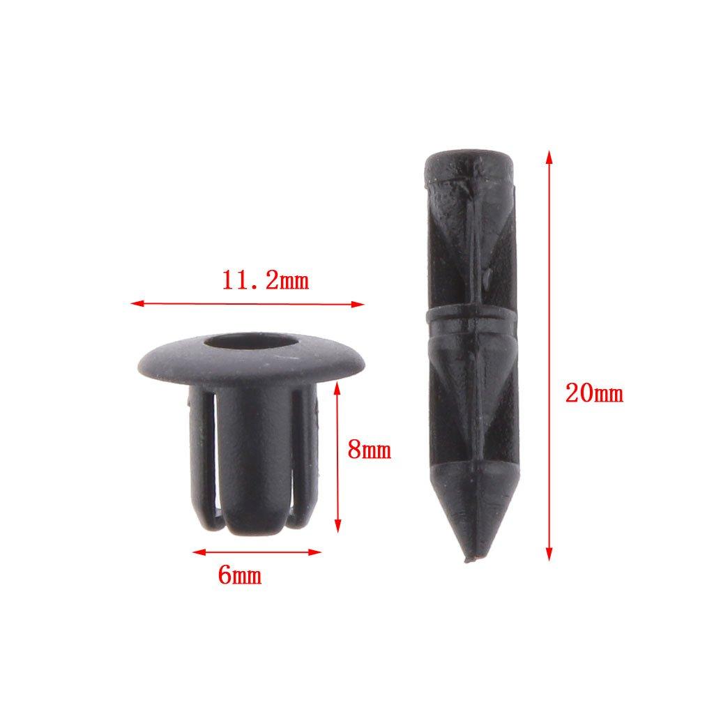 [No brand product] 50pcs 6mm hole plastic push type rivet
