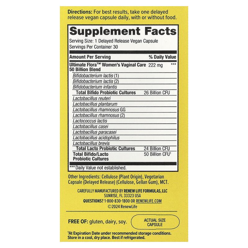 Ultimate Flora™ Probiotic, 50 Billion CFU, 30 Delayed Release Vegan Capsules