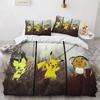 Pokemon Pikachu Quilt Cover Package Comforter Cover Full Size Twin Size King Size Size Children Kids Bedroom Bedclothes Bed Linen Package Decoration