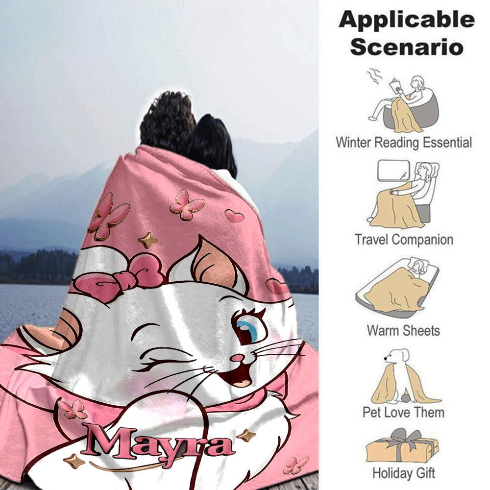 1pc cat Mayra blanket Lightweight Flannel Throw for Sofa Bed Travel Camping Livingroom Office Couch Chair