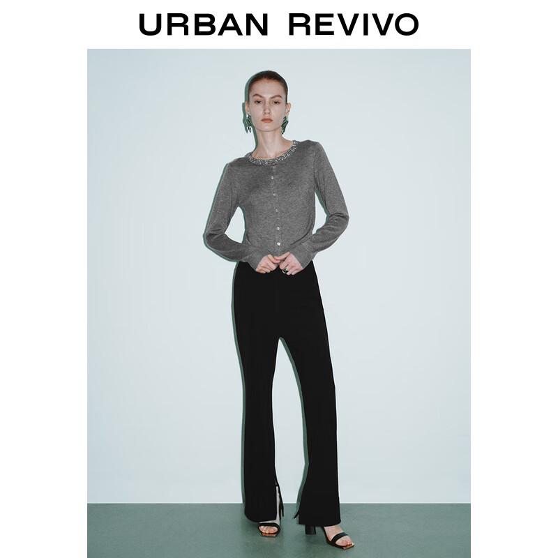 

Женский вязаный кардиган UR 2025 с круглым вырезом и бусинами M