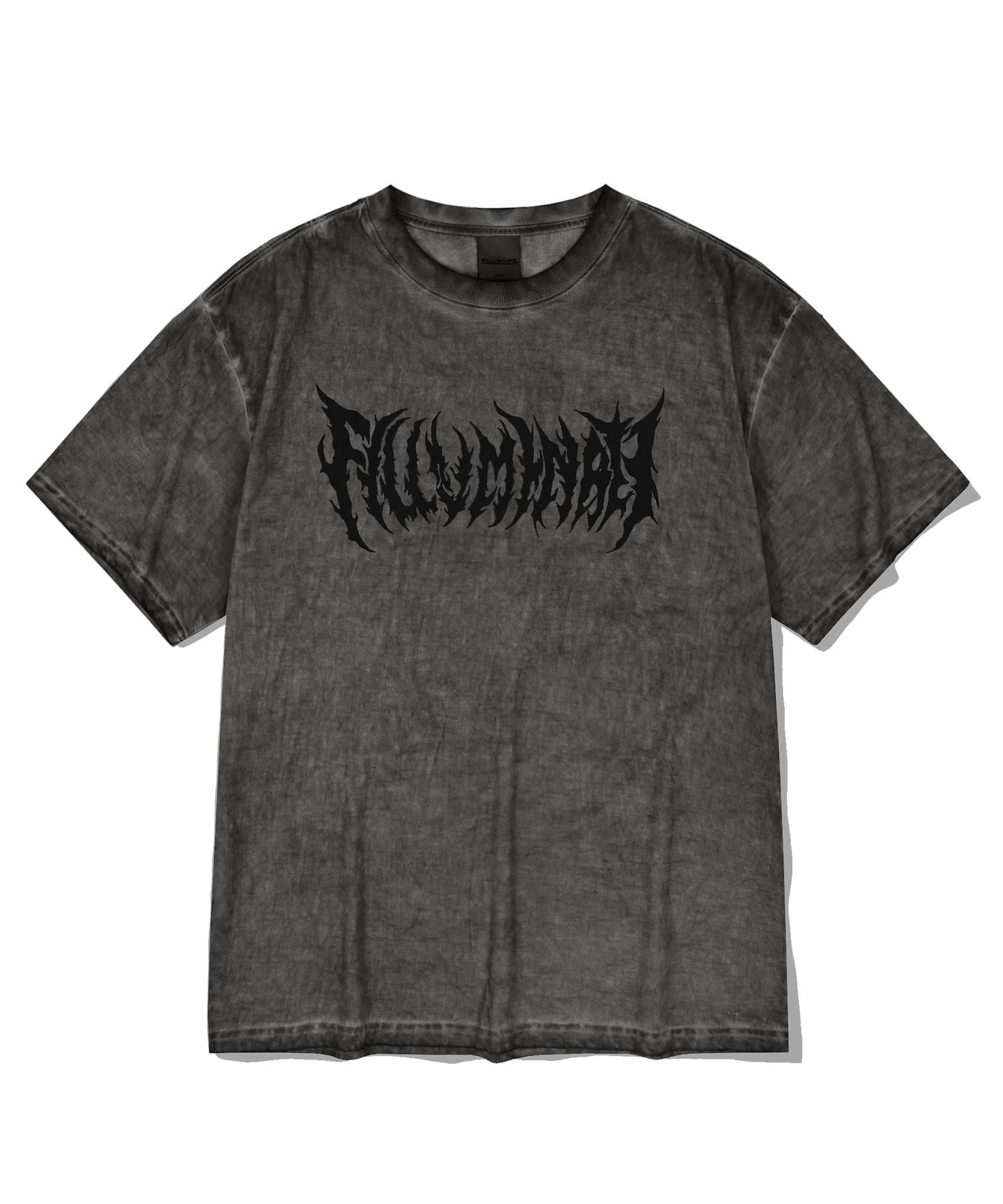 Illuminate Gothic Logo Pigment T-Shirt - Charcoal Charcoal/S