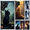 Anime Cat Rain Animal Phone Case for Samsung Galaxy S26 S24 S23 Ultra S25 Edge S22 S21 Plus S20 FE + Soft Print Shell Funda Gala