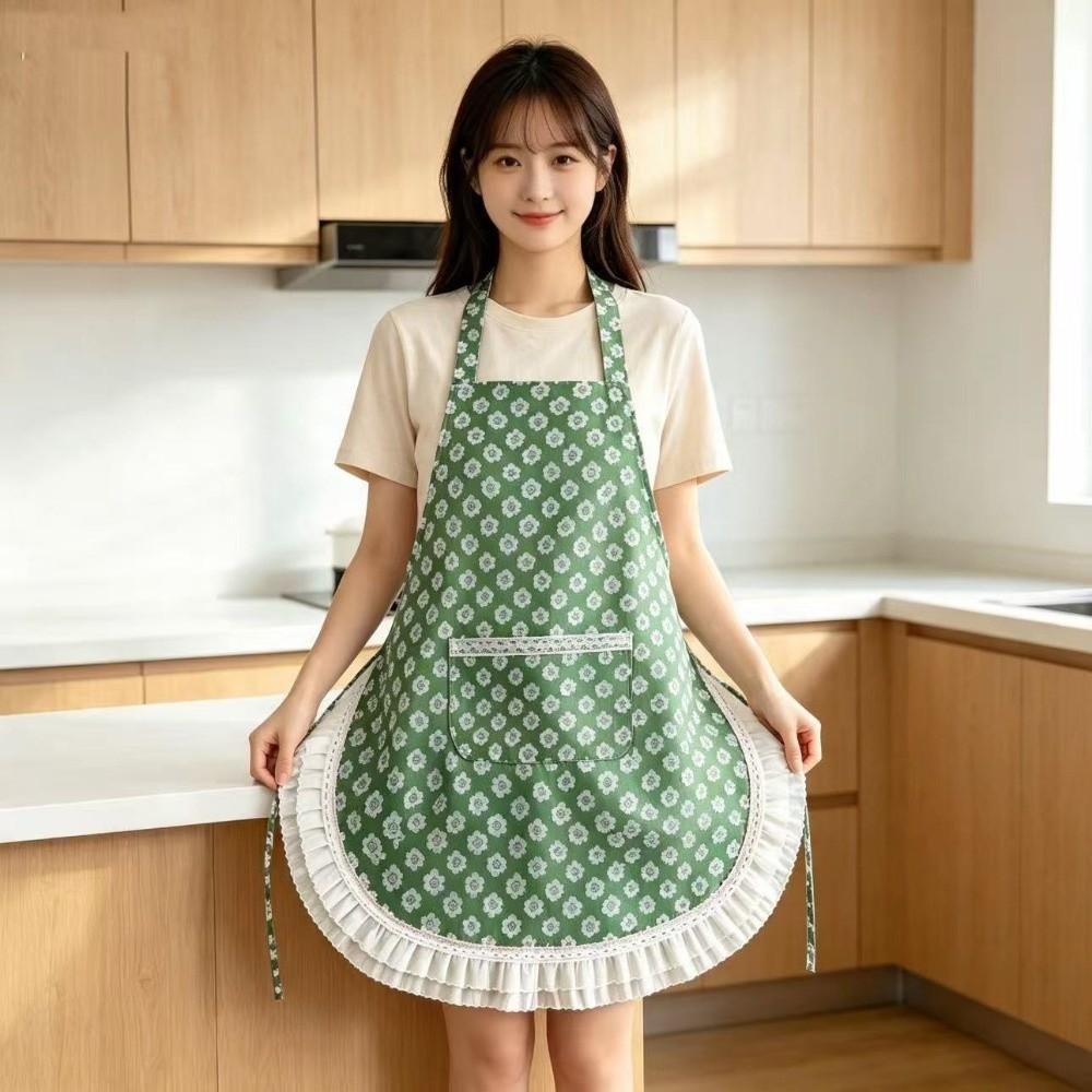 Lace Design CookingApron Stain-proof Work Clothes New Ruffled Trim Apron  Home Use