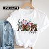 European Leopard Print Mom TShirt Korean Version ShortSleeved Base Shirt Fashion Creative Family Clothing for Women