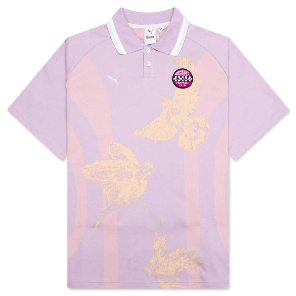 PUMA x KidSuper Knitted Football Polo Shirt Vivid Violet Unisex 624078-35 S