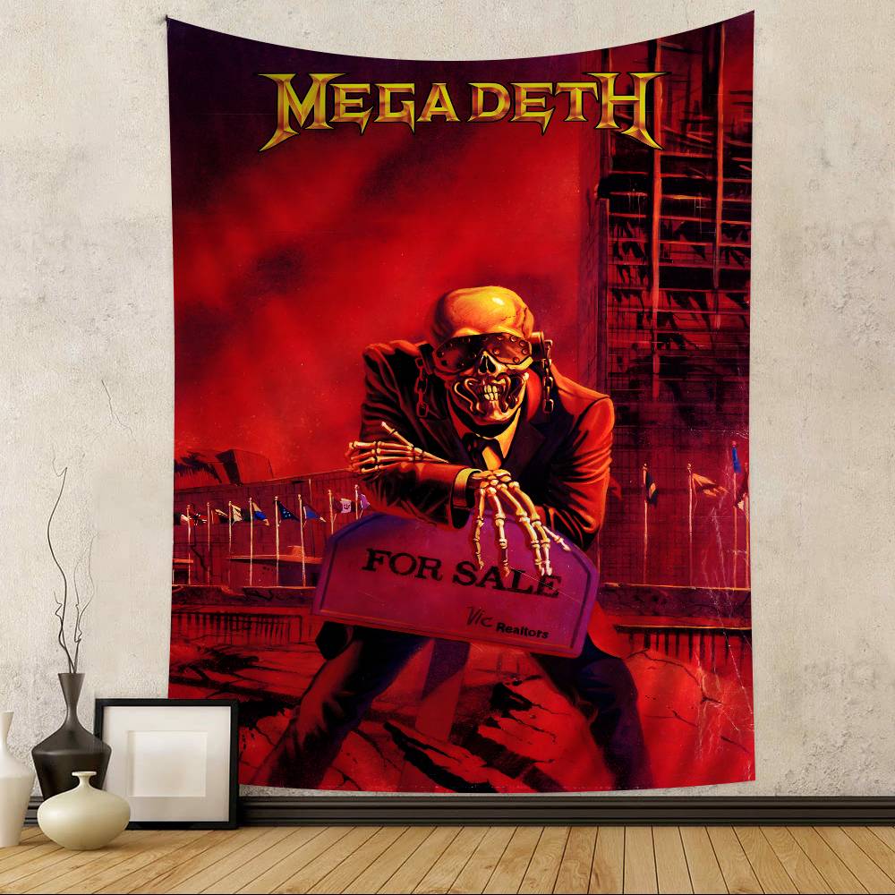 Vintage Megadeths Heavy Metal Rock Band Hanging Bohemian Tapestry Hanging Tarot Hippie Wall Rugs Dorm Japanese Tapestry