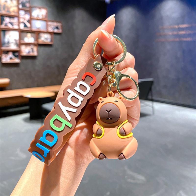 Cute Creative Capybara Doll Keychain Pendant Cartoon Kawaii Doll Car Keychain Exquisite Backpack Hanging Decorations Gifts