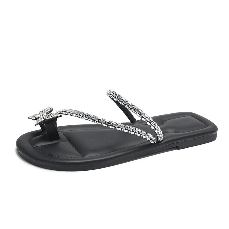 

Женская обувь, летние высококачественные женские тапочки, модные, однотонные, универсальные, простые, женские, на плоской подошве, пляжные туфли 43 чёрный