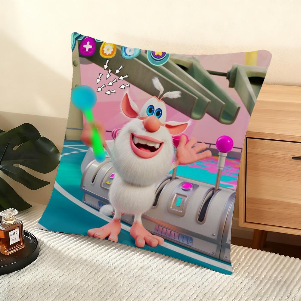 Cute Fourbob-Booba Cushion Cover Soft Short Plush Pillow Cover Smooth Cozy Texture Aesthetic Cushion Case Home Decor