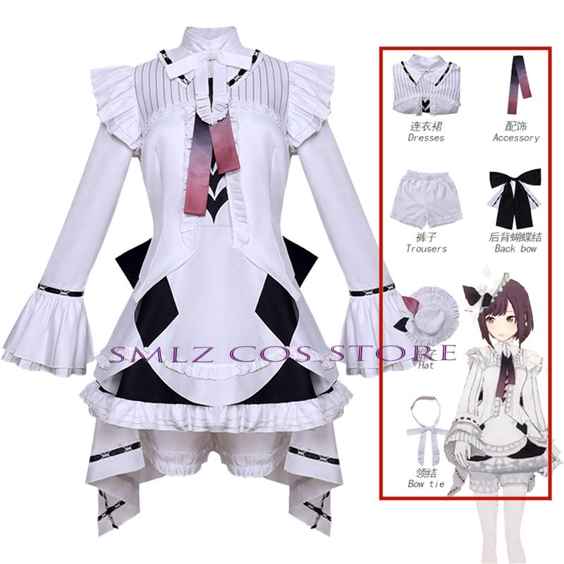 MZK Shinonome Ena Cosplay Cosplay Anime Project Sekai Kostuum Ena Speeljurk Pruik Pak Halloween Feest Outfit voor Dames XXL white