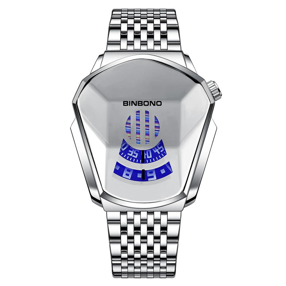Men's Trendy Motorcycle Concept Watch with Black Technology