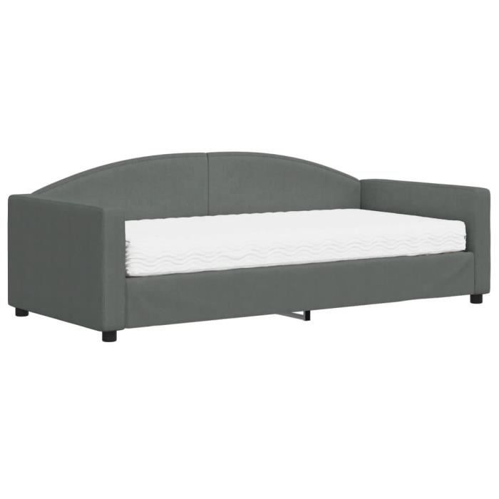 VidaXL Daybed with Mattress Dark Grey 90x190 Cm Fabric 3197181
