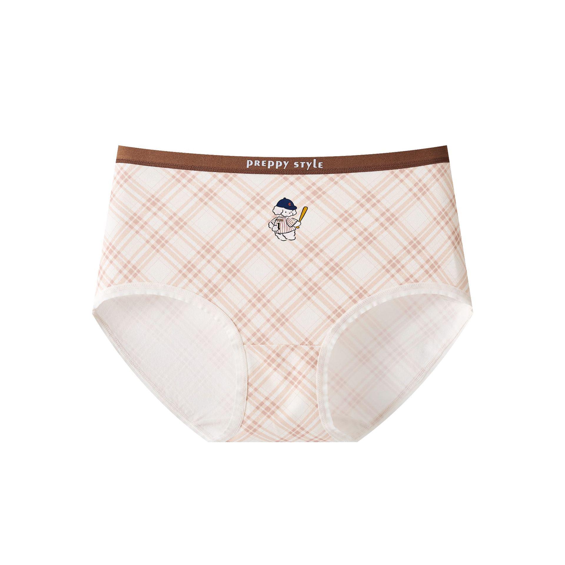 British Academy Style Little Bear Mid-Waist Girls Breathable 10A Antibacterial Cotton Underwear One Size