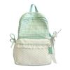 Schoolbag small fresh plaid corrugated schoolbag lace girl heart travel small backpack Japanese sweet wind student party backpack