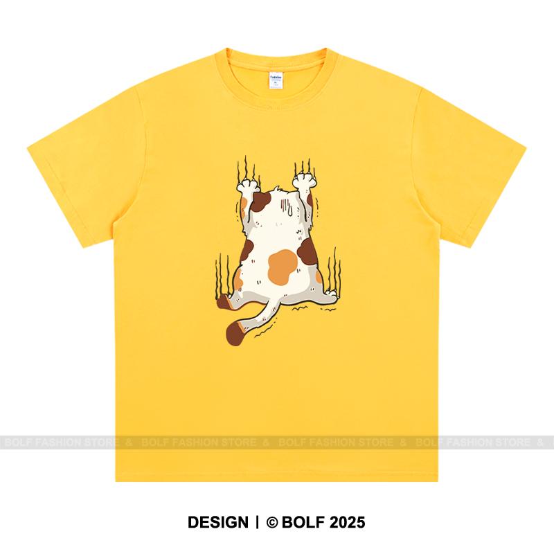 Kawaii Katt Herr T-shirt 100% Bomull Oversize Chibi Kattunge Grafiska T-shirts för Män Söt Djurälskare Japansk Streetwear