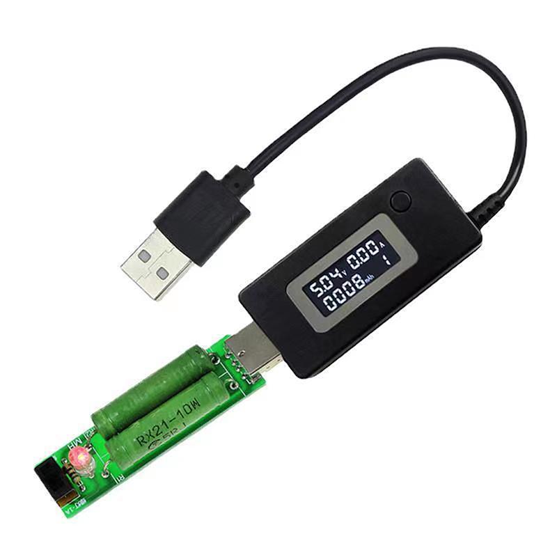 Lcd Micro Usb Charger Battery Capacity Voltage Current Tester Meter Detector +Load Resistor 2A/1A With Switch Voltmeter Ammeter