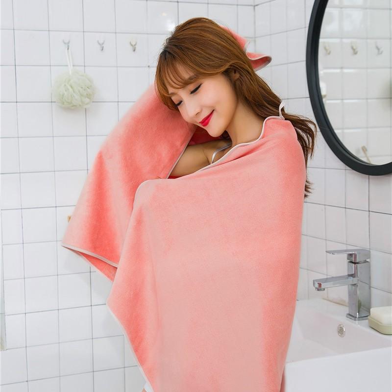 

Подростковое пляжное полотенце из микрофибры с вышивкой и подрубочным швом «пико», удобное, мягкое, утолщенное, хорошо впитывающее, бытовое банное полотенце 350g brocade 70 * 140 розовый