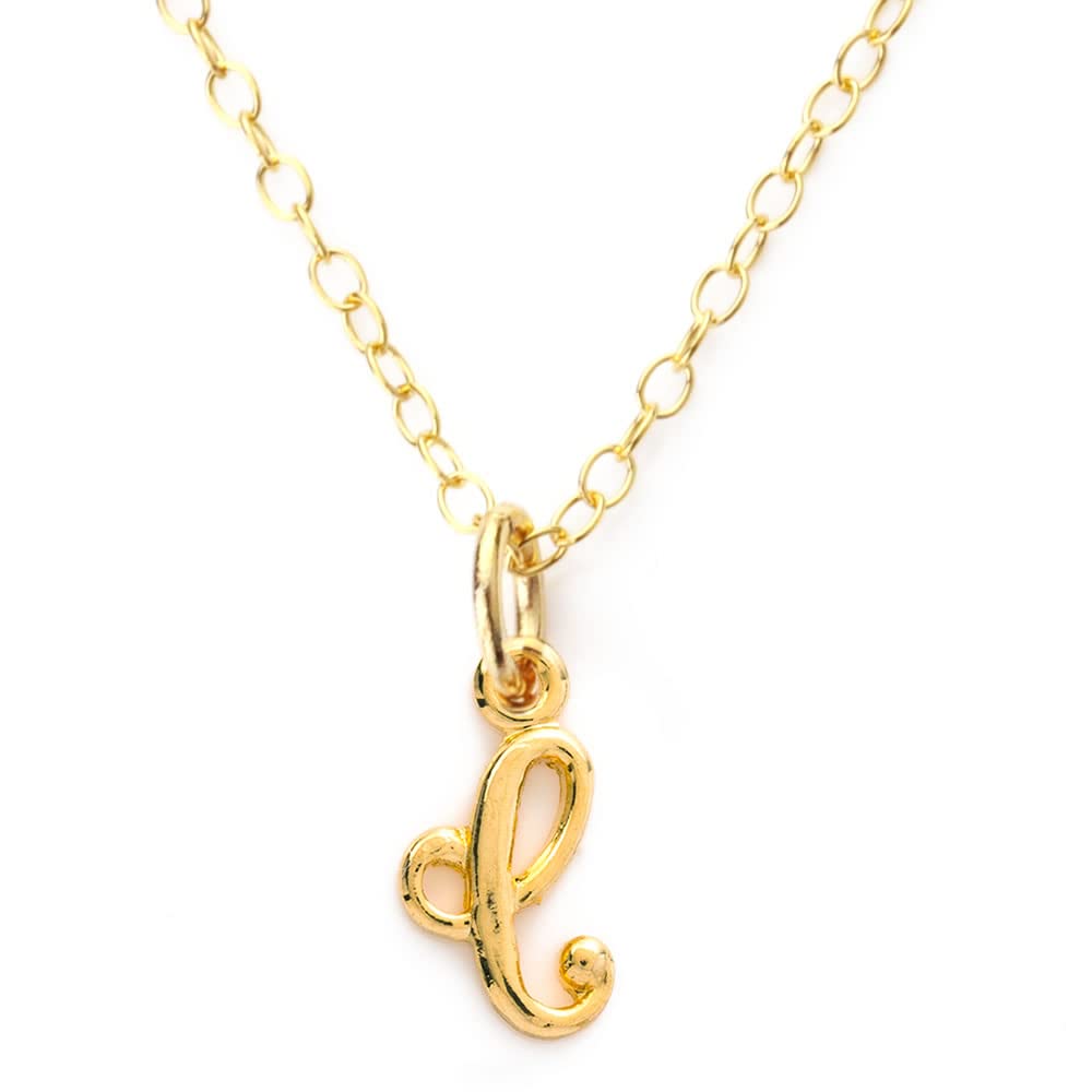 

C Initial Necklace K14GF Gold Filled Chain Metal Allergy Friendly Alphabet [Accessories Salt] Women s