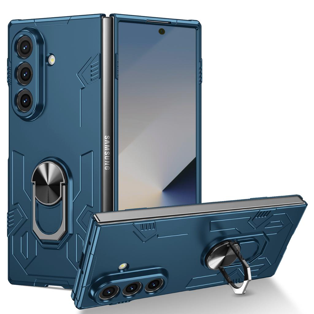 Case for Samsung Z FOLD 7 6 5 4 3 2 Folding with Ring Protective Case Full Coverage Plain With Holder Kickstand Tough Shell