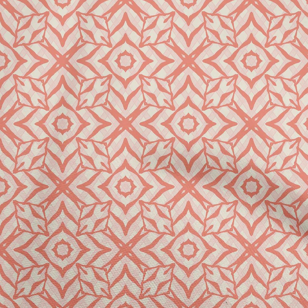 oneOone Cotton Flex Dark Peach Fabric Geometric  Diy Clothing Quilting Fabric Print Fabric By Yard 40 Inch