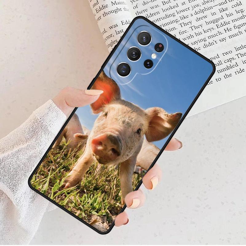 Funny Cartoon Pig Phone Case For Samsung Galaxy S25 S23 S30 S8 S21 S20 FE S24 S22 Note 10 20 Plus lite Ultra