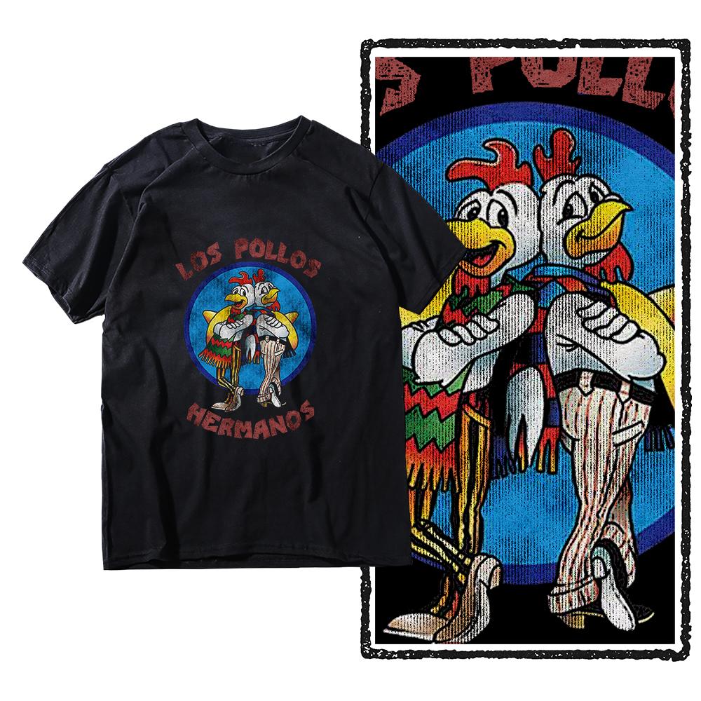 

Летняя мужская футболка с коротким рукавом высокого качества 100% хлопок принт Breaking Bad LOS POLLOS повседневная забавная футболка мужские футболки топы XL